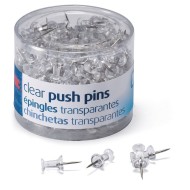 Push Pins, Clear (Tub of 200)