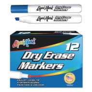 Chisel Tip Dry Erase Markers, Blue (Pack of 12)