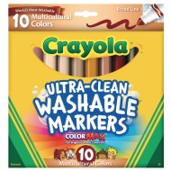 Crayola® Ultra-Clean™ Washable Markers, Multicultural (Set of 10)