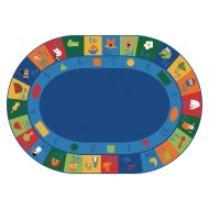 Learning Blocks Oval Primary Colors Carpet
