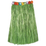 Green Hula Skirt with Flowers