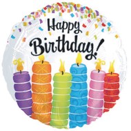 Happy Birthday Candles Mylar Balloons (Pack of 10)