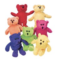 Plush Beanbag Teddy Bears (Pack of 12)