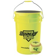 Dudley® Bucket with Dozen Fast Pitch Practice Softballs, 12 in