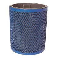Blue Trash Receptacle with Lid and Liner