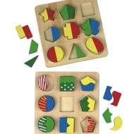Wooden Geometric Shape Sorting Puzzle Board (Set of 2)