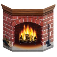 Stand-Up Brick Card Stock Fireplace for Decorating