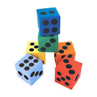 Oversized Foam Dice, Assorted Colors, 1-1/2” (Pack of 12)