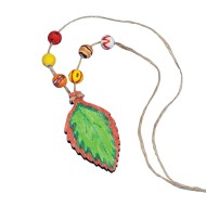 Wood Leaf Necklace Craft Kit (Pack of 12)