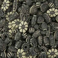 Old World Bead Mix - Black and Ivory