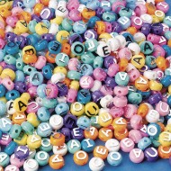 Pastel Vowel Beads 1/2-lb Bag