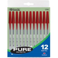 Red Medium Point Ball Point Pen (Pack of 12)