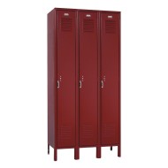 Single-Tier, 3-Wide Solid-Door Metal Lockers, 12