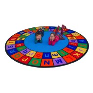 Learning Carpets Alphabet Grid  Round Classroom Rug