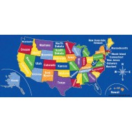 Learning Carpets Us Map Classroom Rug, 101in x 142in