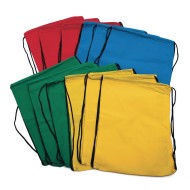 Drawstring Backpack, Bright Primary Colors (Pack of 12)