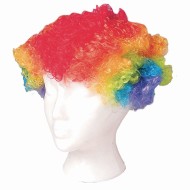 Rainbow Curly Clown Costume Wig