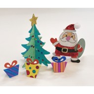 Color Me™ Cardboard Santa And Tree (Pack of 48)