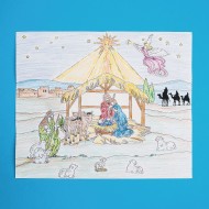 Nativity Coloring Scene
