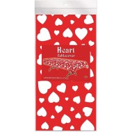 Red & White Hearts Reusable Table Cover, Rectangle 54