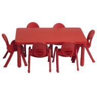 Preschool MyValue Table and Chair Set Rectangle, Red