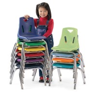 Jonti-Craft® Berries™ Stackable Chairs with Chrome Plated Legs, 12