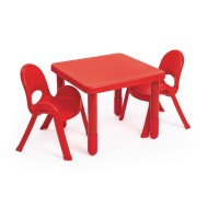 Preschool MyValue™ Table and Two Chair Set Square, Red