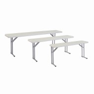NPS® Heavy Duty Seminar Folding Table, Speckled Grey, 18 x 96
