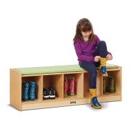 Jonti-Craft® 5 Section Bench Locker Seating and Storage Unit, Lime Green