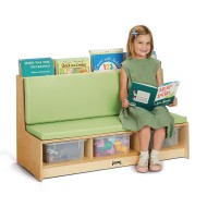 Jonti-Craft® Literacy Couch, Combination Couch and Book Browser, Wheat
