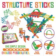 Rainbow Structure Sticks, Flexible Manipulative for Building 3-D Shapes and Structures (Pack of 400)