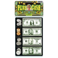 Play Money in Pretend Cash Tray