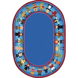 Children of Many Cultures Carpet, 5’4” x 7’8”, Primary Colors