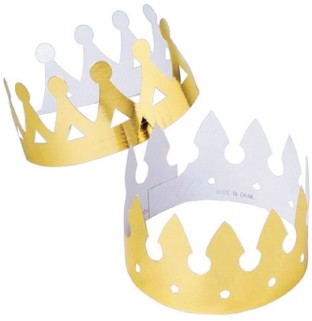 Buy Gold Foil Paper Crowns (Pack of 12) at S&S Worldwide