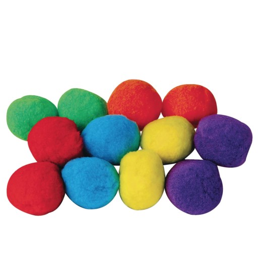 Buy Spectrum™ Puff Balls, 3 (Pack of 12) at S&S Worldwide