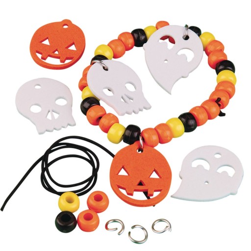 Buy Halloween Pony Bead Bracelet Craft Kit (Pack of 12) at S&S Worldwide