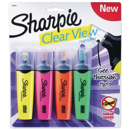 Buy Sharpie® Clear View Highlighters, Chisel Tip (Pack of 4) at