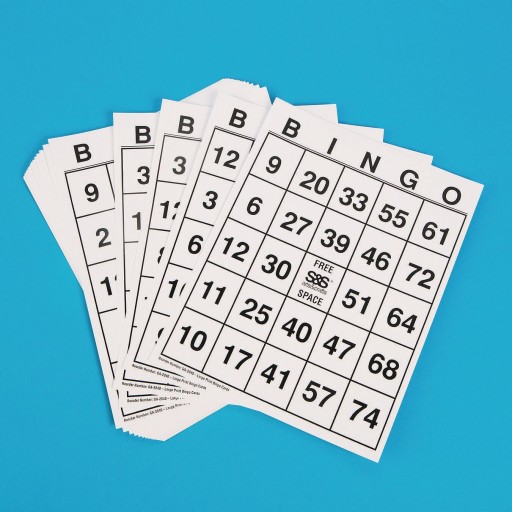 DiPrint 200 large printed Bingo cards for seniors system 15 from 90 blue