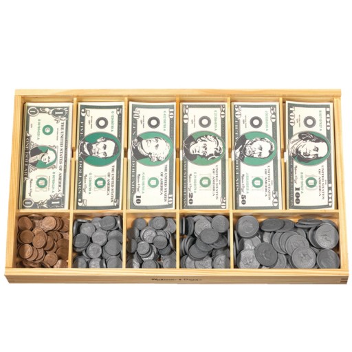 Melissa & Doug Play Money Set - Educational Toy With Paper Bills And  Plastic Coins (50 Of Each Denomination) And Wooden Cash Drawer For Storage  : Target