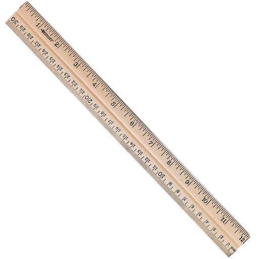 School Smart 12 Double Beveled Edge Wood Ruler - Pack of 12 | 1565400