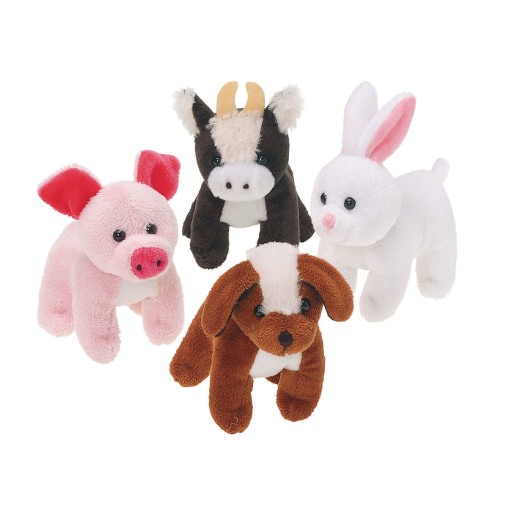 Buy Furry Plush Farm Animals (Pack of 12) at S&S Worldwide
