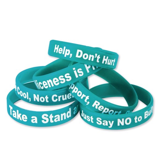 50 Be a Buddy Not a Bully Wristbands Anti Bullying Silicone Bracelets 