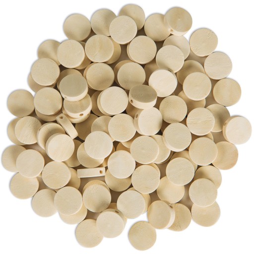 Buy Round Wood Disc Beads (Pack of 100) at S&S Worldwide