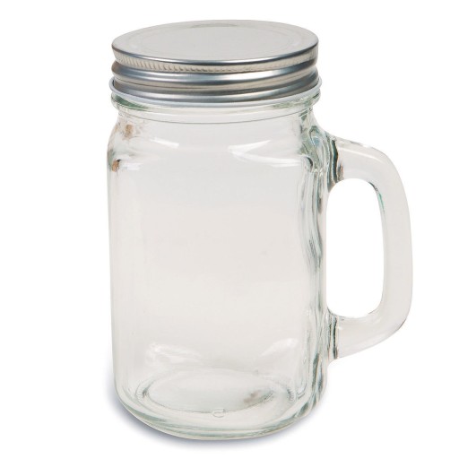 Buy Glass Mason Jar with Handle & Lid, 16 oz. (Pack of 12) at S&S Worldwide