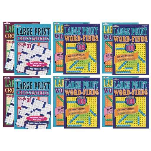 Buy Large Print Word-Find and Crossword Puzzle Books (Pack of 12) at S&S  Worldwide