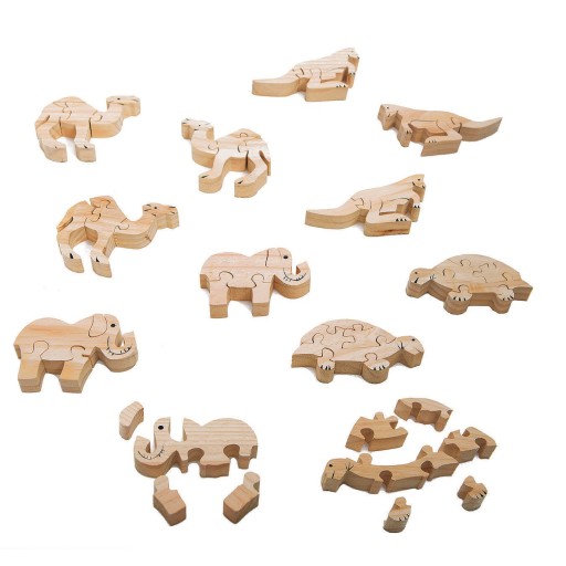 Buy Unfinished Wooden Animal Puzzles - Safari Animals (Pack of 12) at S&S  Worldwide