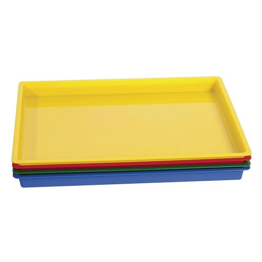Colorations Set of 12 Kids Activity Plastic Trays, Rainbow of Colors, Arts and Crafts Organizer Tray, Serving Tray, Great for