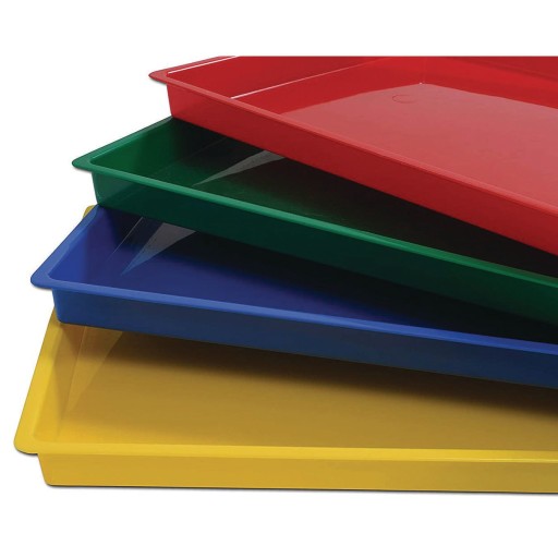(price/set)s&s Worldwide Large Colored Tray, Set of 4