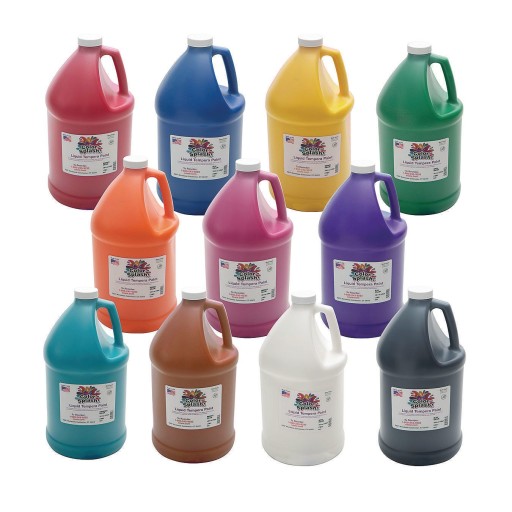 S&S Worldwide Color Splash! Liquid Tempera Bulk Paint, Set of 12 in 11  Bright Colors, 32-oz Easy-Pour Bottles, Great for Arts & Crafts, School,  Classroom, Poster Paint, For Kids & Adults, Non-Toxic. 