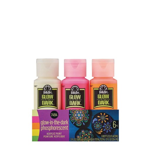 Buy FolkArt® Glow-in-the-Dark Acrylic Paint Assortment (Set of 6) at S&S  Worldwide